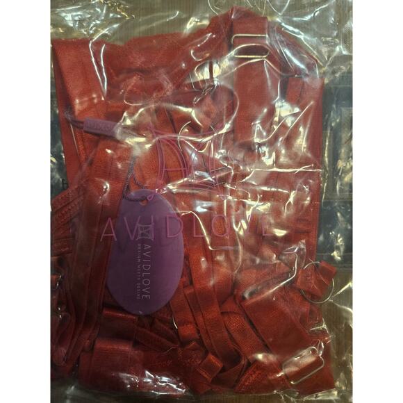 Avidlove Red Sexy Bra and Panty Lingerie Set Fishnet Sheer Mesh, Women's Med NWT - Picture 8 of 8